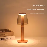 Lampe de bureau LED USB rechargeable tout aluminium Contrôle tactile Dimmable Lumière blanche chaude Design moderne minimaliste pour restaurant