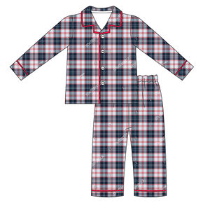 2025 nouveautés deux arcs Buffalo <span class=keywords><strong>Tartan</strong></span> pyjamas de noël enfants personnalisé coton pyjamas ensemble hiver et automne enfants pyjamas - Product Image 6