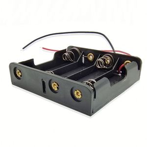 أم 3 حامل بطارية AA 4 خلايا علبة بطارية بلاستيكية 6 فولت UM3 حامل بطارية AA أسود - Product Image 3