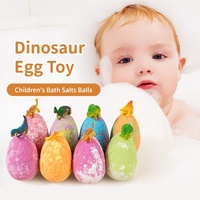 En stock, transfrontalier, 120g, bombes de bain effervescentes en forme d'œuf de dinosaure de Chine avec petit jouet dinosaure, vente en gros de bombes de bain effervescentes