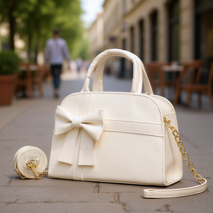 Sac messager Fana Tere en PU blanc, style vintage, sac bandoulière avec chaîne dorée, sac pour femme toutes saisons - Product Image 2