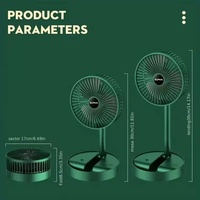 Ventilateur d'air pliable mini rechargeable USB 1200mAh/2000mAh avec contrôle mécanique pour utilisation extérieure et en voiture, réglable et économe en énergie