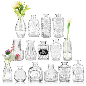 Vendita calda moderno nuovo tipo di vetro unico Bud <span class=keywords><strong>vaso</strong></span> carino Vintage piccolo bocca <span class=keywords><strong>vaso</strong></span> di vetro <span class=keywords><strong>per</strong></span> la decorazione di nozze - Product Image 1