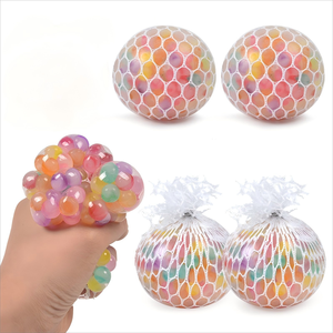 CHENXI Rainbow <b>Squishy</b> Mesh Ball Stress-relieving Sensory Toys 6cm Colored Soft Pinch Ball Fidget Toy - Product Image 1