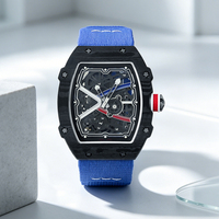 Nouvelle montre en quartz ultra légère, boîtier en fibre de carbone, bracelet en ruban élastique, montre-bracelet, horloge de sport, Reloj