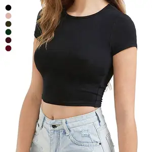 בסיסי כותנה חולצה נשים Camiseta גדולות מוצקות טיז מקרית Bodycon חולצת טי טאפאס נקבה חולצות 10 קצר רגיל צבוע 7 צבעים