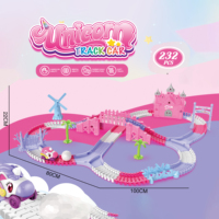Kit de Jouets DIY Flexible en Plastique : Train Licorne et Circuit de Course Éducatif à Construire – Unisexe, Idéal pour Anniversaire d'Enfants et Jeu à Domicile