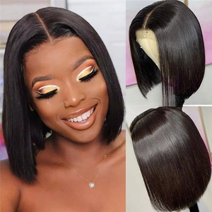 Europese Amerikaanse Mode Korte Rechte <span class=keywords><strong>Bob</strong></span> Pruik Vrouwen Coolhair Donkerbruin Natuurlijke Haarlijn 100% Dichtheid Hoge Temperatuur - Product Image 2