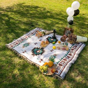Knitted <strong>Throw</strong> Blanket Soft <strong>Outdoor</strong> Picnic Blanket Stylish Bohemian <strong>Throw</strong> for Camping Beach Tent - Product Image 4