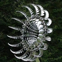 Décoration extérieure en acier inoxydable vent cinétique Sculpture jardin abstrait Sculpture en acier inoxydable à vendre
