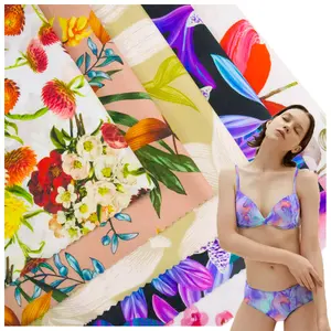 eco friendly waterproof knitted polyamide elastane digital printing underwear fabrics for swimming clothes