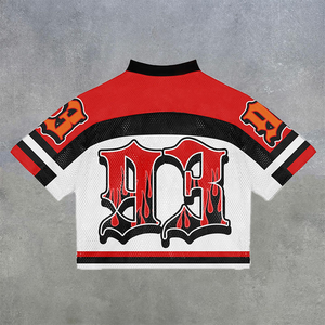 Jersey Sepak Bola Kustom Pabrik Tontons, Model Mesh Boxy Fit, Gaya Retro Streetwear, Kaos Sepak Bola Amerika - Product Image 2