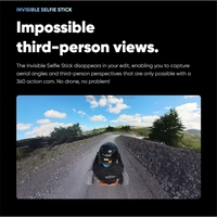 Caméra d'action Inst360 X3 Go Pro étanche, grand angle 180°, avec capteur CMOS, capture vidéo 4K 30FPS pour moto et ski