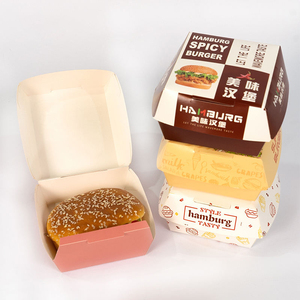 Cajas de Hamburguesas Personalizadas al por Mayor, Envases de Papel Desechables para Comida Rápida, Cajas de Hamburguesas para Llevar - Product Image 3
