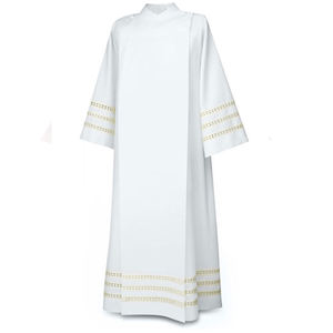 Custom Logo Design Unisex White Priest <strong>Cassock</strong> <strong>Robe</strong> Fit Traditional Church Clergy Wear High Quality 100% Polyester Matte Finish - Product Image 4