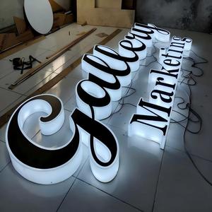 Enseigne de magasin en lettres 3D en acrylique éclairées par LED, design personnalisé, rétroéclairées, installation facile pour une utilisation en extérieur - Product Image 1