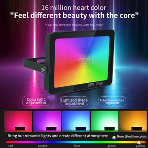Intelligente Flutlichter 30W 50W Außen wasserdicht RGBCW WiFi Sprach steuerung Reflektor Design LED Flutlicht - Product Image 2