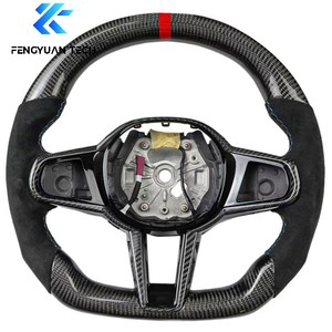 Volante de Cuero y Fibra de Carbono con Calefacción Personalizado para <span class=keywords><strong>BMW</strong></span> Serie G20 G28 G29 G30 G32 G38 CS 320i 325i <span class=keywords><strong>330i</strong></span> M3 M4 M5 X1 X2 X3 - Product Image 1
