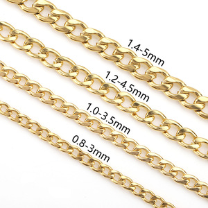Wholesale Aceworks NCS51035-M PVD Coated 18k Stainless Steel NK Cuban Link Chain 10m Roll for Bracelet Necklace Making - Product Image 3