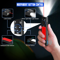 Alliage d'aluminium 1000 Lumen Buzzer Magnet Base Red Laser Mini UV COB Pocket Keychain Flashlight USB C Rechargeable EDC Flashlight