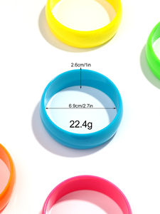 Grand <span class=keywords><strong>Bracelet</strong></span> Large en <span class=keywords><strong>Plastique</strong></span> Bon Marché Couleurs Fluorescentes Rose Jaune <span class=keywords><strong>Vert</strong></span> Bleu Orange Bijoux de Fête en Acrylique pour Femmes - Product Image 5
