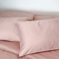 Ensemble de draps de lit rose rose moderne luxe reine King Size 65% bambou 35% coton 400T couleur unie tissé Technique