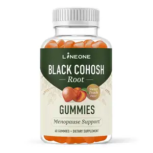 Zwarte Cohosh Gummies Voor Vrouwen Menopauze Verlichting Voor Opvliegers Nachtelijk Zweten Zwarte Cohosh Wortel Extract Gummies
