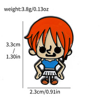 Broche en émail personnalisée en gros, motif pirate de dessin animé, style anime, pour sacs, vêtements et accessoires de bijouterie