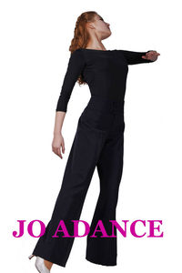 Pantaloni da <span class=keywords><strong>ballo</strong></span> neri a vita alta, pantaloni e pantaloni da donna per la sala da <span class=keywords><strong>ballo</strong></span>/danza moderna - Product Image 5