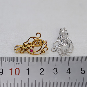 Pendentif en argent S925 fait main avec perle baroque, collier vide pour femme, accessoire de fabrication de bijoux, composants et trouvailles de bijouterie 1425 - Product Image 3