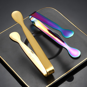 304 Stainless Steel Ice Clip Sugar Cube <b>Tongs</b> Non Slip Coffee Multifunctional Food Clamp Ice Cube Picker <b>Kitchen</b> Tool - Product Image 3