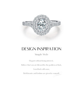 Anillo de Compromiso de Plata 925 con Diamante de Corte Ovalado, Chapado en Rodio, Engaste Pavé, Joyería Fina Clásica para Mujer - Product Image 3