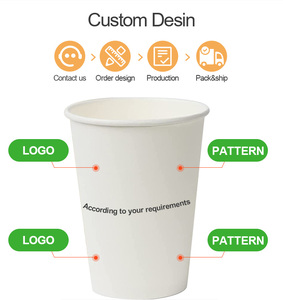 Gobelets à café en papier kraft à paroi simple pour emporter, imprimés sur mesure, 32 oz, jetables, avec logo et couvercles - Product Image 4