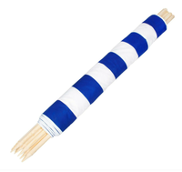 Paravent de plage blanc/bleu marine, pare-soleil coupe-vent, écran de confidentialité 8m, écran de plage rayé bleu