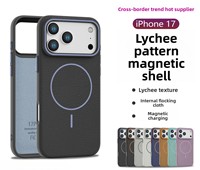 Coque de téléphone magnétique en cuir Pu litchi Grain de luxe pour iPhone 17 Air 16 Pro Max Housses de téléphone de marque de qualité