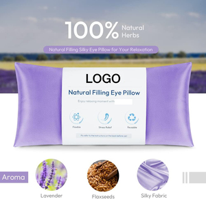 Masque oculaire lesté à la lavande avec housse lavable, compresses chaudes et froides micro-ondables pour le sommeil, le <span class=keywords><strong>yoga</strong></span>, la méditation, la relaxation, logo personnalisé - Product Image 2