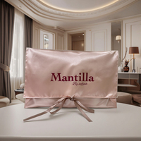 Housse Anti-poussière Enveloppe en Satin de Haute Qualité pour Cheveux, Impression de Logo Personnalisé, pour Lot d'Extensions de Cheveux et Emballage de Lingerie en Soie