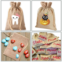 Vente en gros de pochettes en jute écologiques personnalisées avec logo, couleur naturelle, pour emballer des bijoux, des cadeaux, des objets, sac en chanvre à cordon, utilisation quotidienne