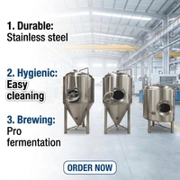 Cuve de fermentation conique en acier inoxydable HEM pour la brasserie, capacités de 1000 à 3000 L