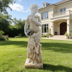 Escultura de Jardín de Tamaño Real, Colorida, de Mármol, Tallada a Mano, Diseño Europeo, para Decoración de Jardín - Product Image 5