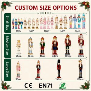 Casse-noisette géant <span class=keywords><strong>de</strong></span> 30 cm, blanc et vert, avec sceptre et cape, décoration <span class=keywords><strong>de</strong></span> Noël européenne, cadeau, vente en gros d'usine - Product Image 4