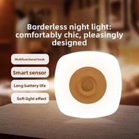 Lampe de nuit LED sans bordure à détection humaine rechargeable, carrée, à induction infrarouge, télécommande, lumière du jour 5000K, design moderne
