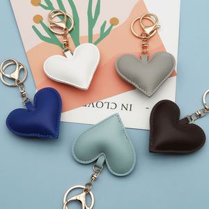Creative PU Leather Heart Shape Multicolor <b>Bag</b> <b>Charm</b> Keychain Cute Fashion Gift for Women Wholesale - Product Image 4