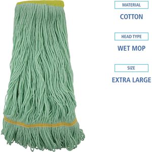 Cabezal de Mopa Ecológico Grande Boardwalk BWK1200XL con Fibras Recicladas de Extremo Enlazado, Color Verde - Product Image 4