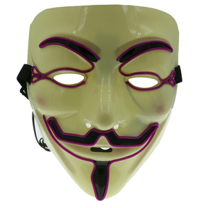 <span class=keywords><strong>V</strong></span> Cosplay máscara de Guy Fawkes anónimos EL alambre de máscara con alto brillo - Product Image 1