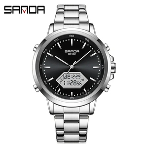 <span class=keywords><strong>SANDA</strong></span> 3301 50M étanche résistance aux chocs mode à la mode Offre Spéciale nouveau modèle LED affichage analogique numérique hommes d'affaires montre-bracelet - Product Image 1