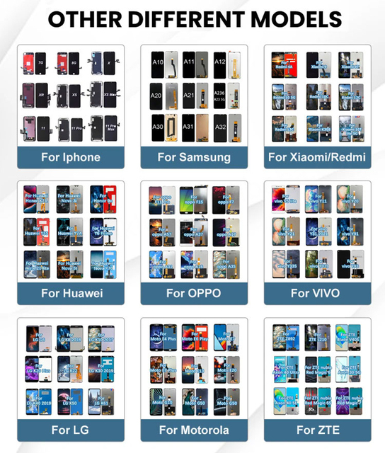 Mobile Phone LCD Touch Screen Display Different Brands Model Complete Display Digitizer Mobile Lcds