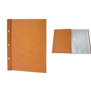 A5/A4 Restaurant Hotel Menukaartmap PU Leer Op Maat Logo Handgemaakt Draagbaar Modern Zakelijk Promotioneel Cadeau Map Zeefdruk - Product Image 2