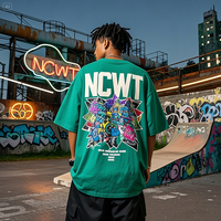 Nieuwe modieuze shirts met aangepast logo, bedrukt heren heavy weight t-shirt, puff print, 100% katoen, effen oversized t-shirts voor heren