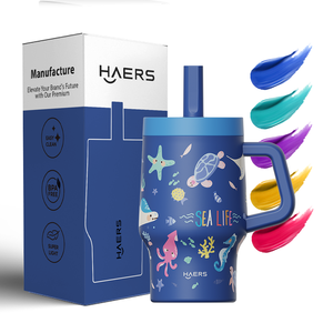 Haers Sızdırmaz Gıda Sınıfı Sevimli İzole Paslanmaz Çelik Çocuk Bardağı Sıcak ve Soğuk - Product Image 1